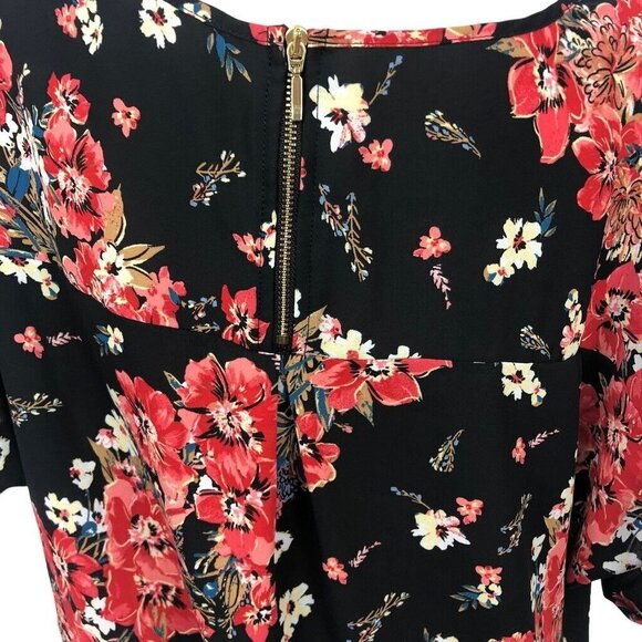 Maurices Multicolor Floral Print Short Sleeve Sleeve Boho Blouse Top Size XL - Picture 7 of 9